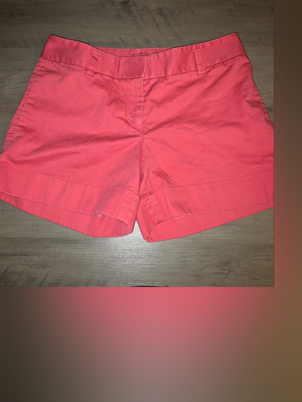 Express Bright Coral High-Rise Cuffed Shorts